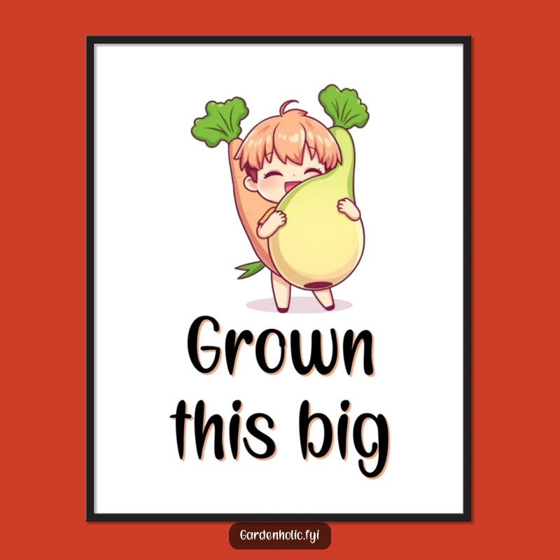 Funny Veggie Poster: Character Giant Vegetable Art, Inspiring Humorous Garden Decor!