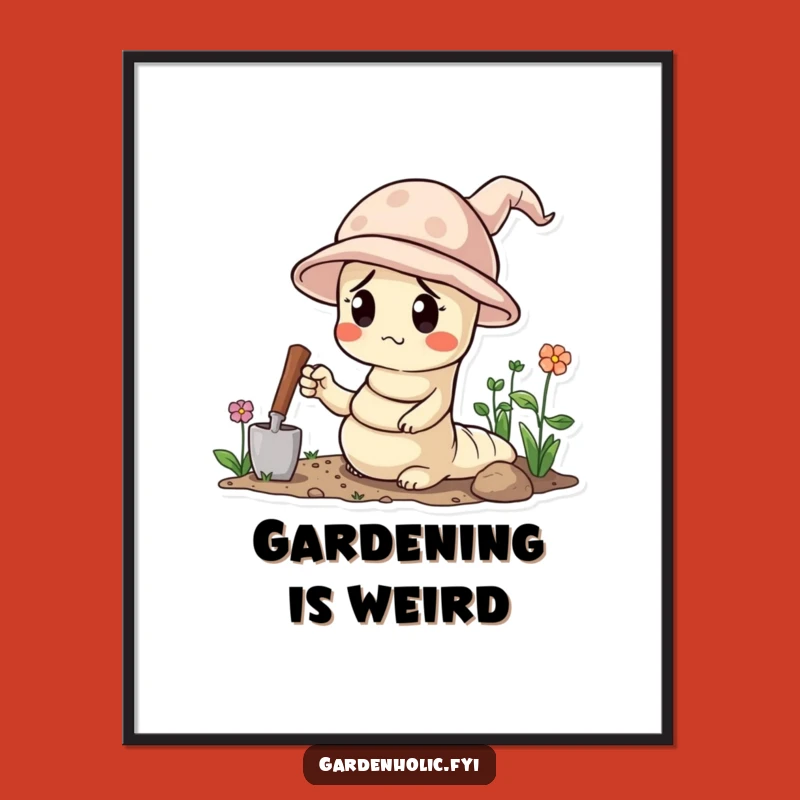 Funny Worm Gardening Poster - Add Whimsy to Your Walls!