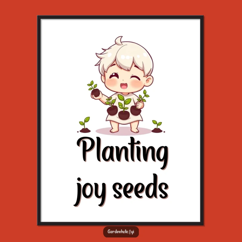 Funny Juggling Seedlings Poster: Charming Gift for Plant Lovers' Decor