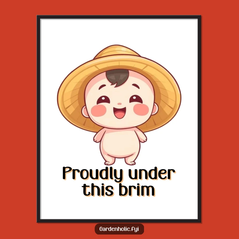 Funny Proud Poster: Entity Straw Hat Art, Inspiring Humorous Decor for Winners!