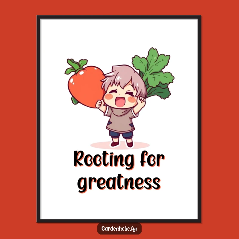 Funny Vegetable Champion Poster: Hilarious Art for Your Kitchen or Garden Shed