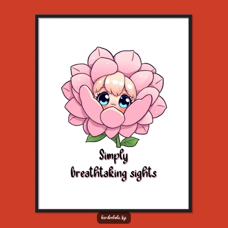 Funny Flower Admirer Poster: Enchanting Art, Ideal Funny Gift for Nature's Beauty
