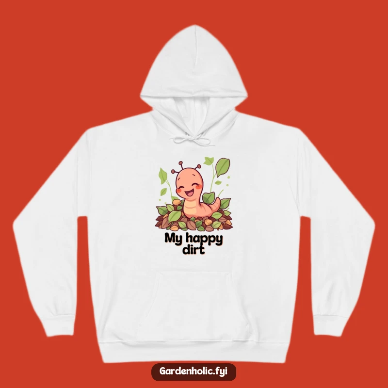 Funny Earthworm Digging Leaves Hoodie: Cozy Garden Comfort, Perfect Gift