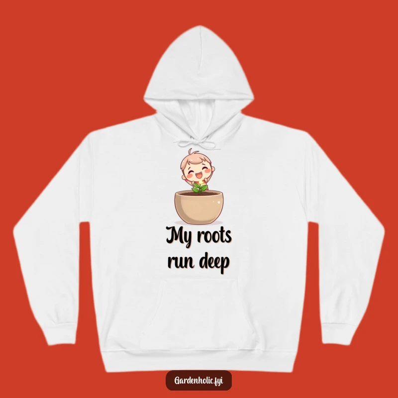 Funny Gardener Hoodie: Cute Planting Scene, Perfect Gift for Outdoor Enthusiasts