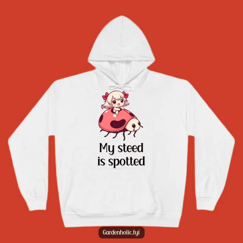 Funny Ladybug Adventure Hoodie: Cozy Bug Rider, Whimsical Nature Sweatshirt, Ideal Funny Gift