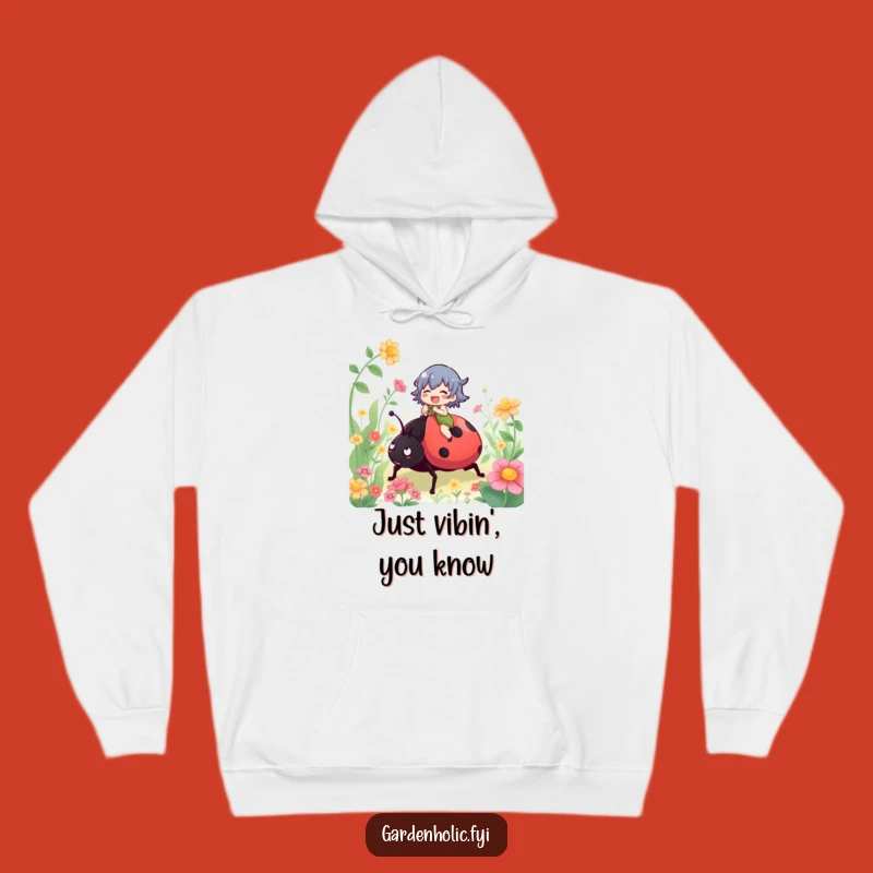 Funny Ladybug Rider Hoodie: Cozy Character Garden Adventure, Your Go-To Funny Gift