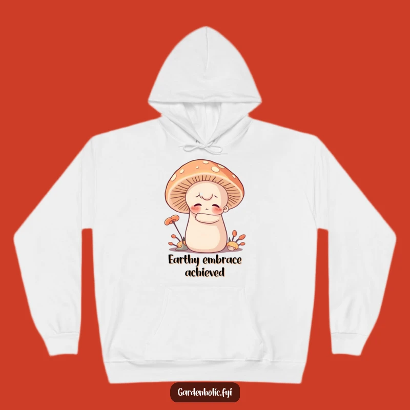 Funny Mushroom Hugger Hoodie - Warm Character Cuddle, Snug Funny Gift for Cozy Souls