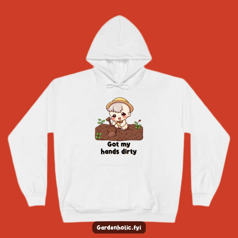 Funny Digging Hoodie: Cozy Cute Character in Soil, Warm Humorous Gift for Gardeners!