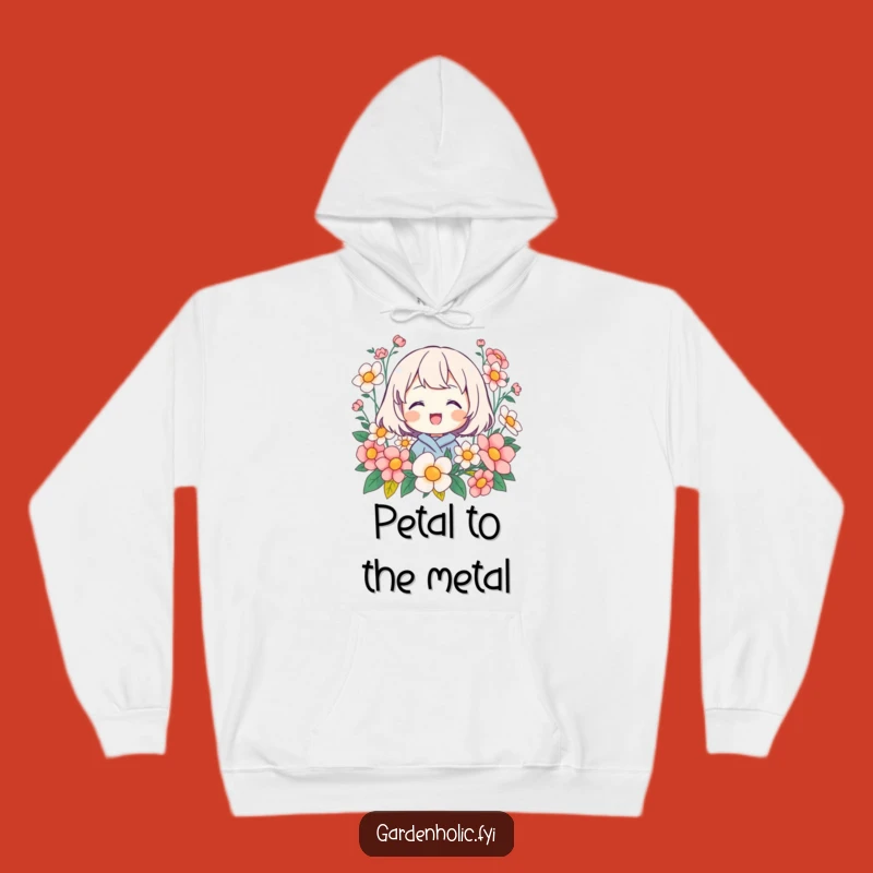 Funny Flower Hoodie: Cozy Beaming Character in Blooms, Warm Happy Gift