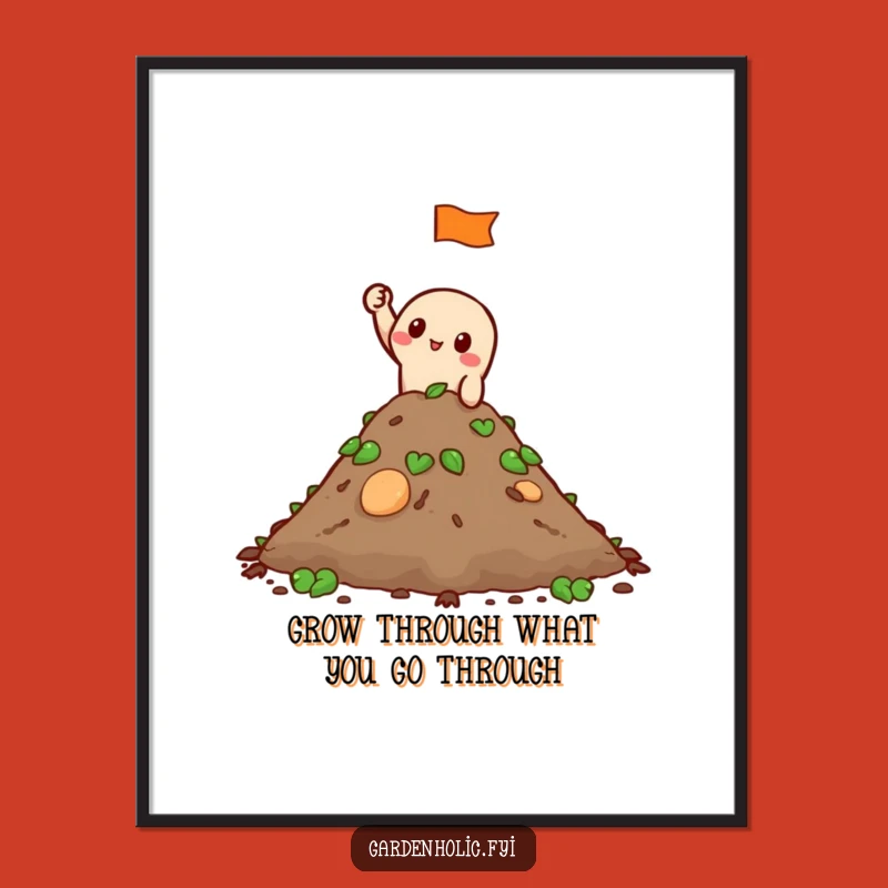 Free Printable Wall Art: Funny Compost Character for Quirky Garden Decor - Downloadable Art