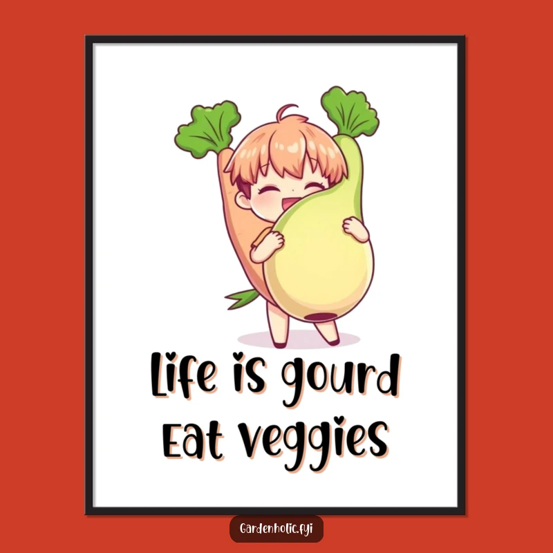 Free Printable Wall Art: Veggie Champion, Funny Downloadable Home Decor