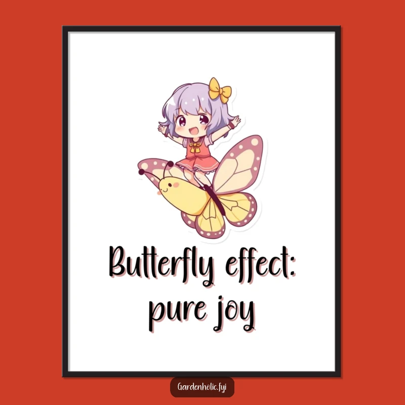 Funny Free Printable Wall Art: Butterfly Balancer Character, Whimsical Downloadable Art for Dreamy Decor