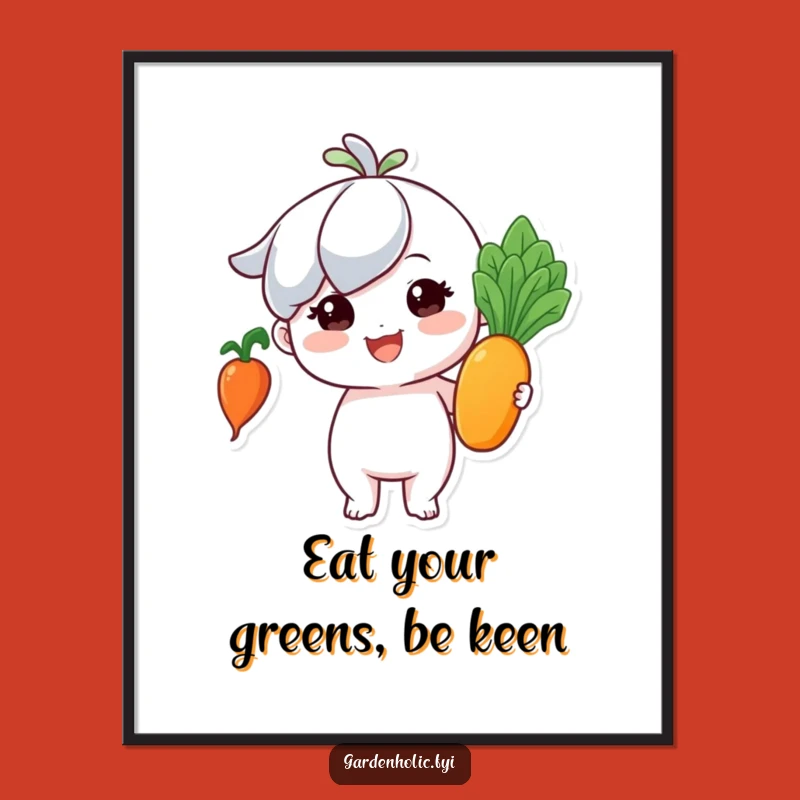 Funny Free Printable Wall Art: Proud Veggie Gardener for Kitchen Decor