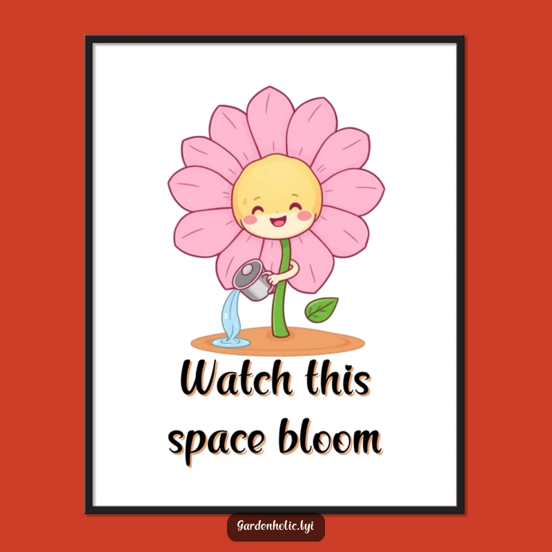 Funny Sprout Watering Flower Free Printable Wall Art: Cute Downloadable Home Decor