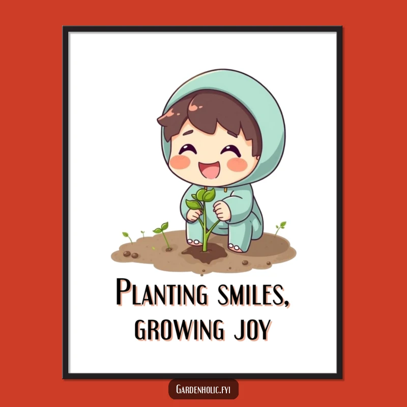 Funny Free Printable Wall Art: Planting Seed Character, Hopeful DIY Downloadable Decor