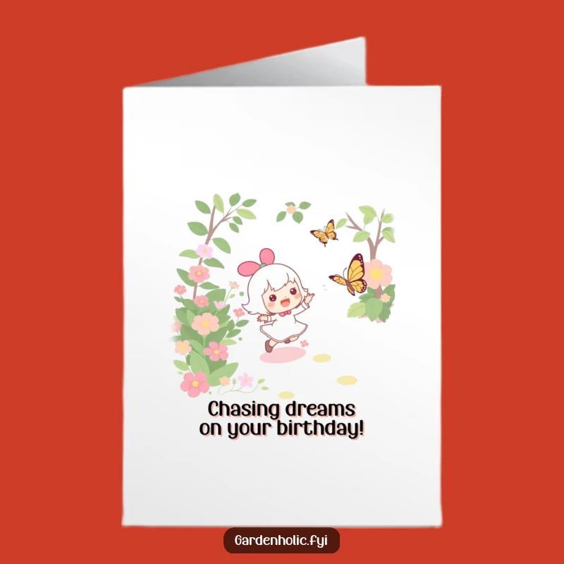 Free Printable Birthday Card: Butterfly Chase Fun - Happy Birthday Downloadable!