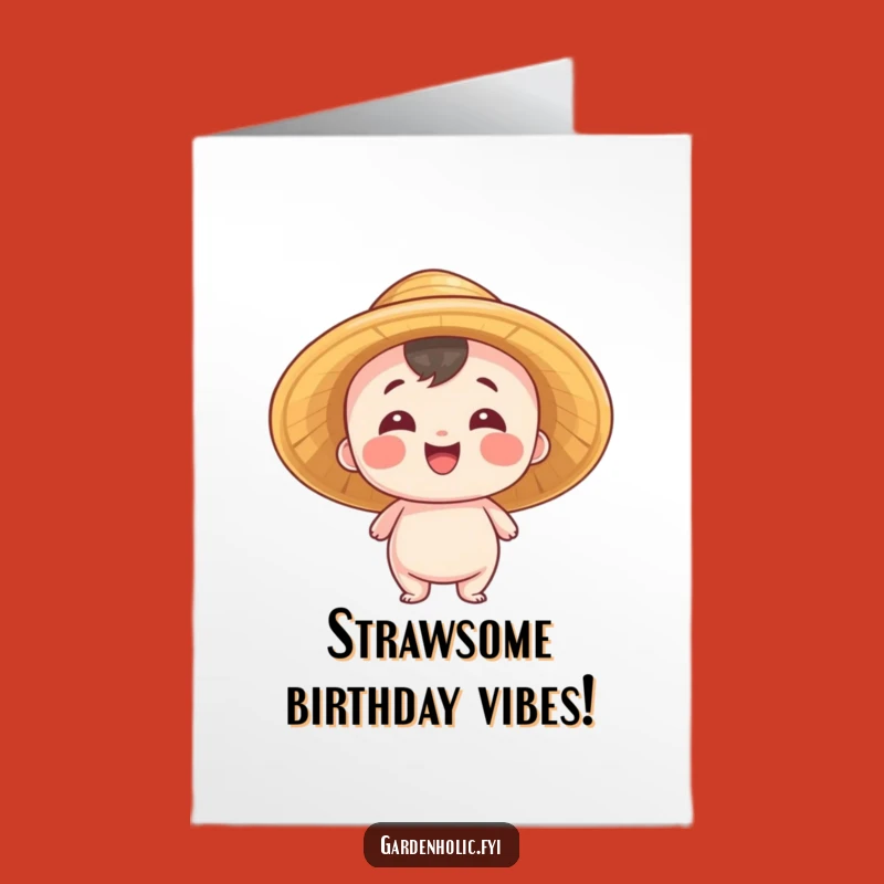 Free Printable Birthday Card: Proud Straw Hat Entity, Funny Downloadable Gift