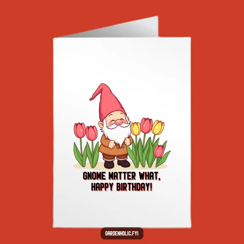 Free Printable Gnome Birthday Card: Funny Downloadable Gift for Gardeners