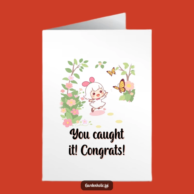 Free Printable Congrats Card: Joyful Butterfly Chase - Celebrate Freedom!