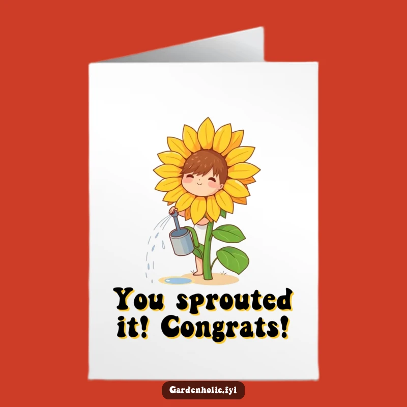Free Printable Congratulations Card: Blooming Success Sunflower Downloadable Gift
