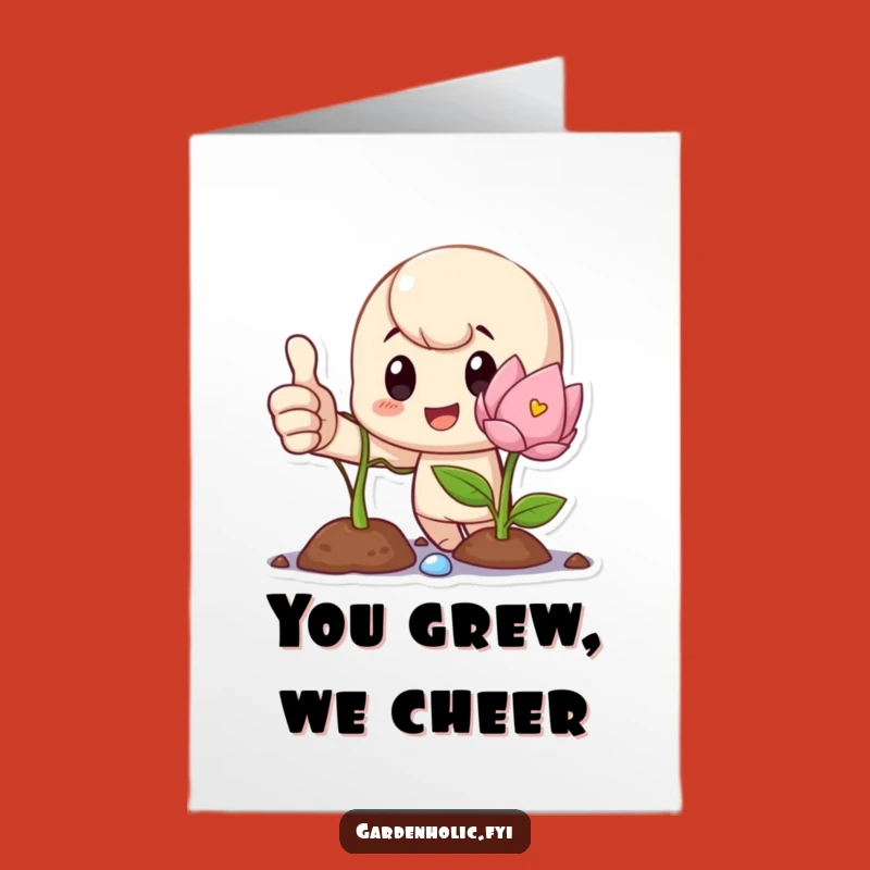 Free Printable Growth Congrats Card: Thumbs Up Sprout Downloadable Message