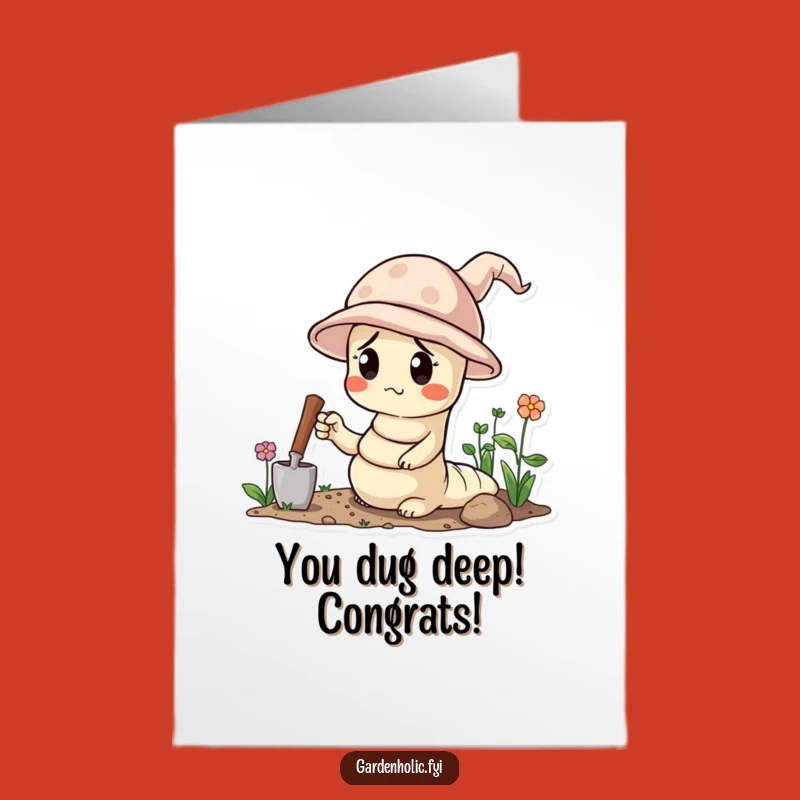 Free Printable Worm Congrats Card: Quirky Downloadable for Garden Achievement