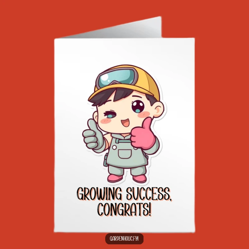 Free Printable Congrats: Gardener Thumbs Up Glove Card Downloadable Gift