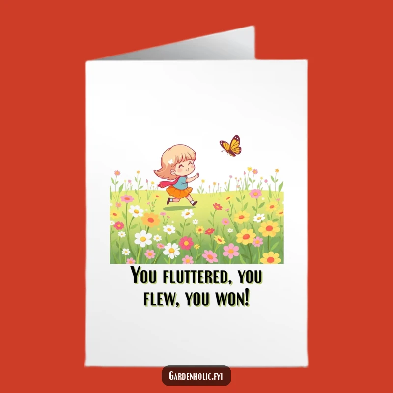 Free Printable Congrats Card: Funny Flower Chase Downloadable, Celebrate Life's Moments