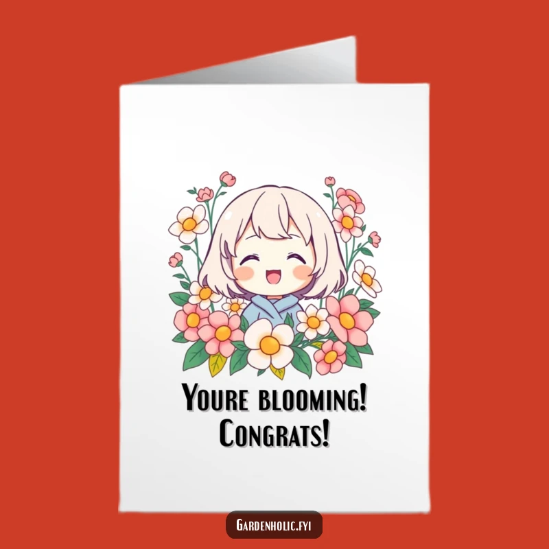 Free Printable Congrats Card: Blooming Success & Happiness - Downloadable!