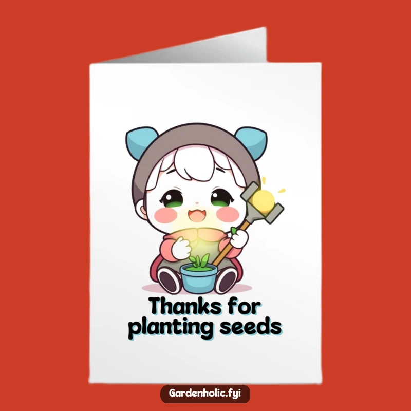 Free Printable Thank You Card: Amusing Gardener Gnome, Ideal DIY Downloadable Gift