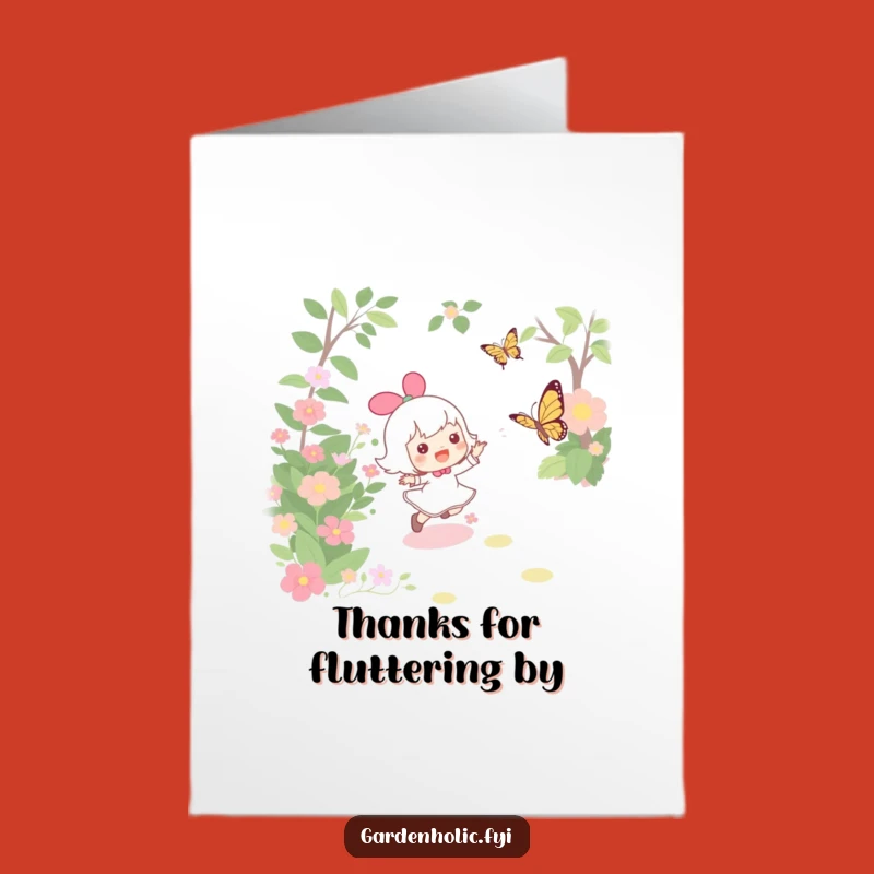 Free Printable Thank You Card: Butterfly Chase Gratitude - Downloadable Thanks!