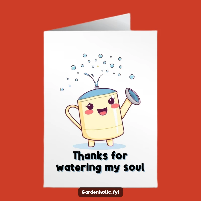 Free Printable Thank You Card: Humorous Watering Can, Appreciative Downloadable Art