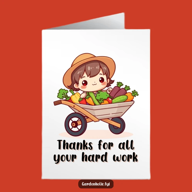 Free Printable Thank You Card: Veggie Wheelbarrow Gratitude, Thoughtful Downloadable Gift