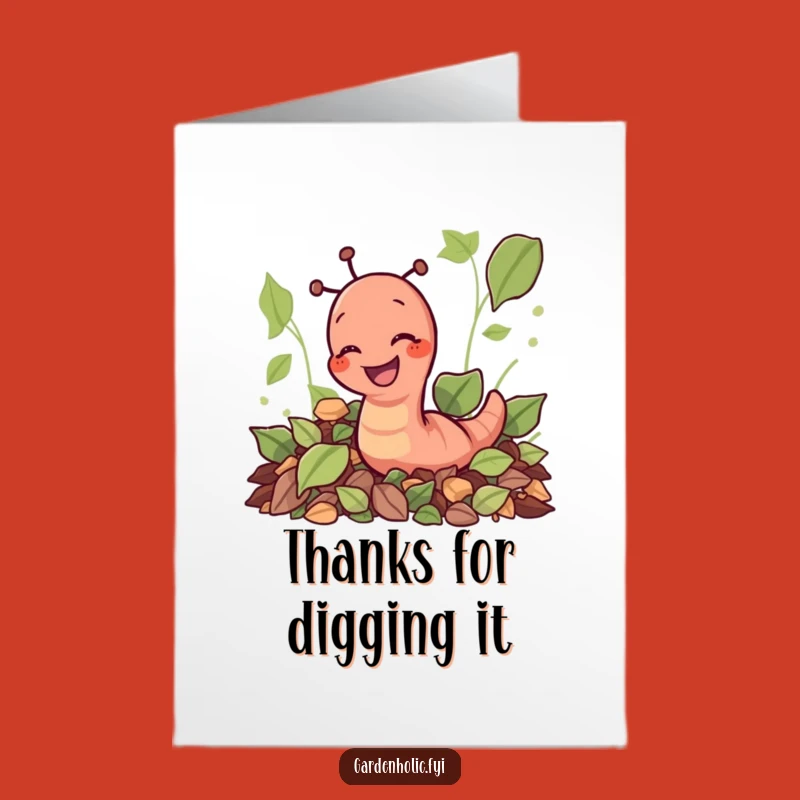 Free Printable Earthworm Thank You Card: Funny Downloadable Gift for Gardeners
