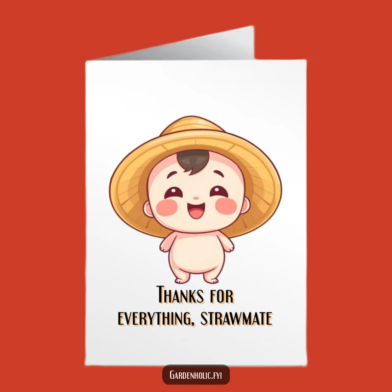 Free Printable Thank You Card: Proud Straw Hat Entity, Funny Downloadable Gift