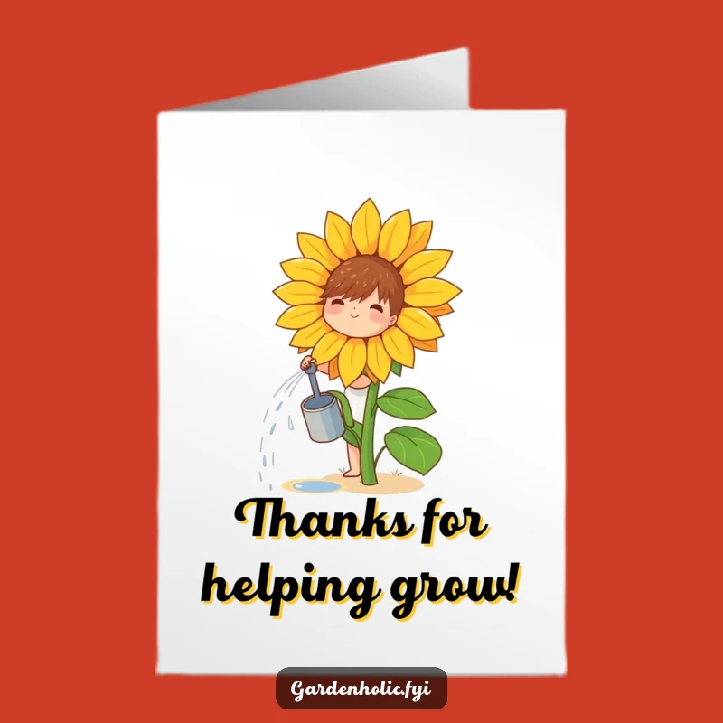 Free Printable Thank You Card: Growing Thanks Sunflower