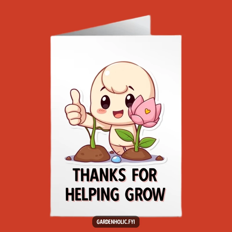 Free Printable Growth Thanks Card: Appreciative Sprout Downloadable Note