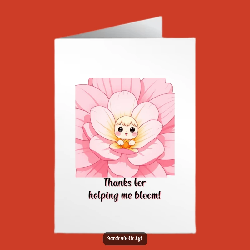 Free Printable Thank You Card: Flower Peeker, Funny Downloadable Gift for Sweet Gestures