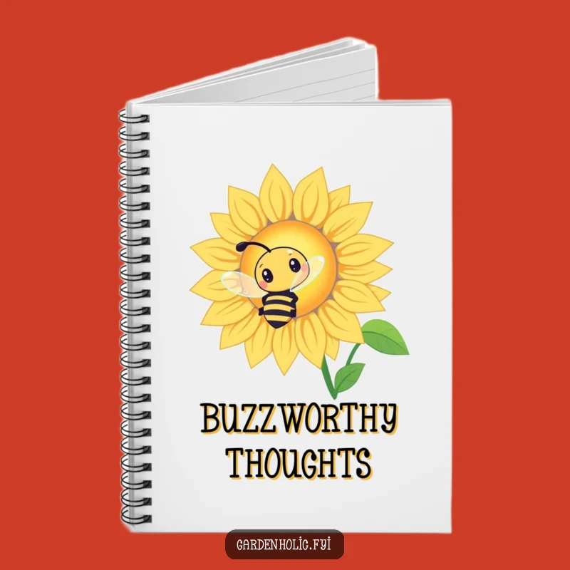 Funny Bee Sunflower Notebook: Curious Buzzing, Journal Funny Gift for Notes