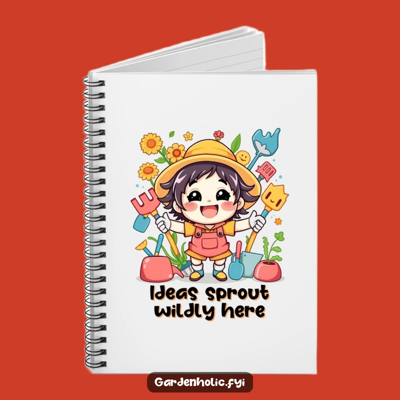 Funny Notebook: Energetic Gardener Character with Tools, Perfect Humorous Journal Gift