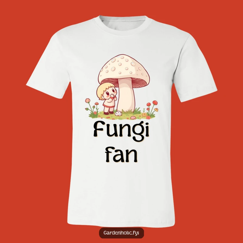 Funny Mycology Fan T-Shirt: Giant Mushroom Excitement, Hilarious Nature Tee, Great Funny Gift