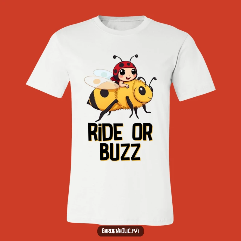 Funny Ladybug Riding Bee T-Shirt: Adorable Insect Adventure, Perfect Gift