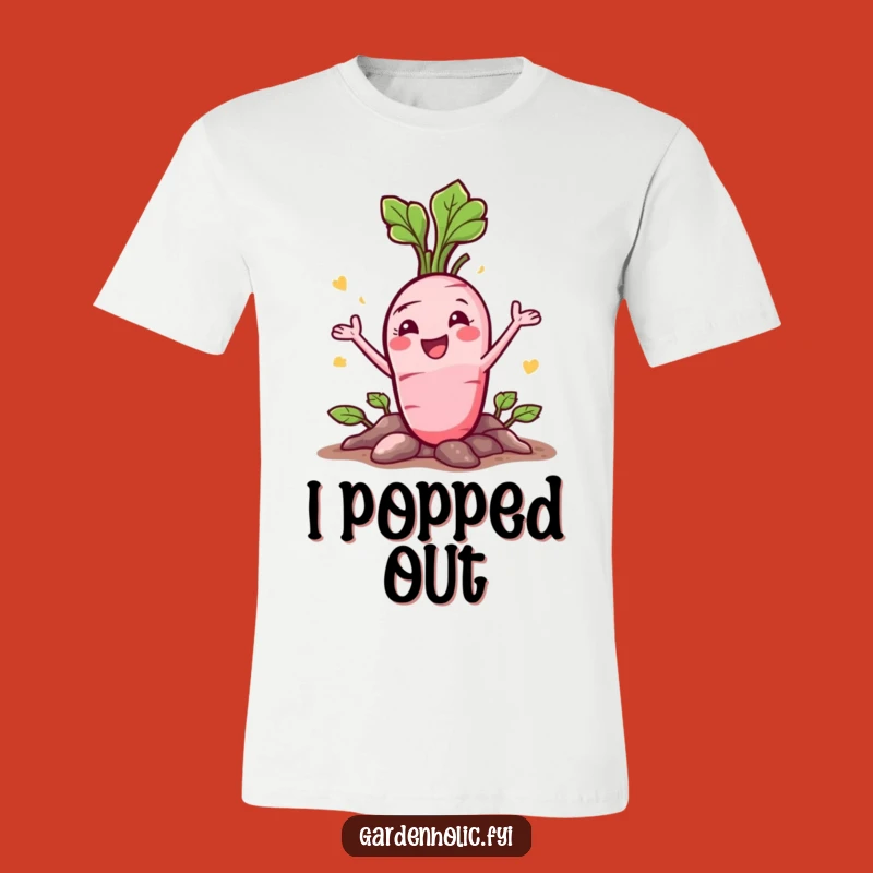 Funny Radish T-Shirt: Happy Veggie Bursting, Hilarious Garden Humor Gift