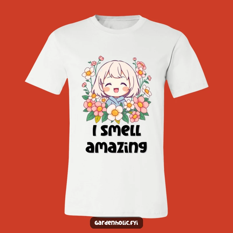 Funny Flower Power T-Shirt: Beaming Character in Blooms, Joyful Gift