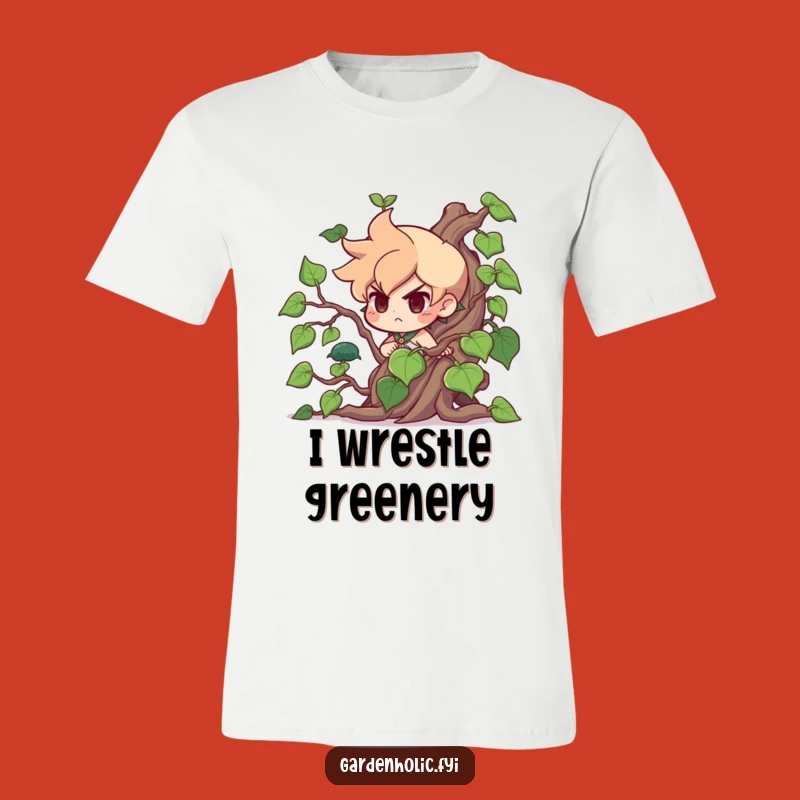 Funny Vine Tamer T-Shirt: Hilarious Determined Character's Epic Struggle Makes a Great Funny Gift