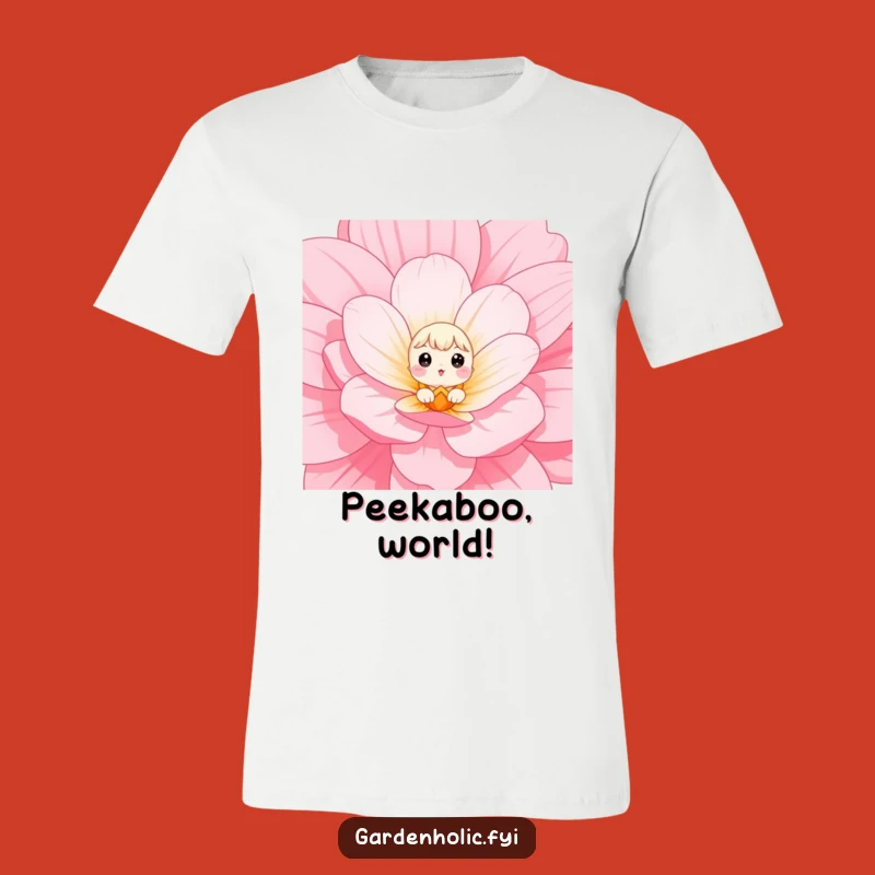 Funny T-Shirt: Giant Flower Peeker, Adorable Surprise Tee, Perfect Funny Gift