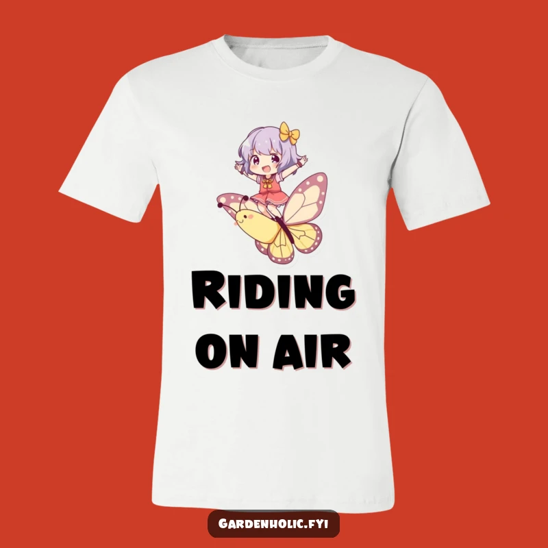 Funny Butterfly Rider T-Shirt - Playful Character Flight, Funniest Funny Gift for Nature Lovers