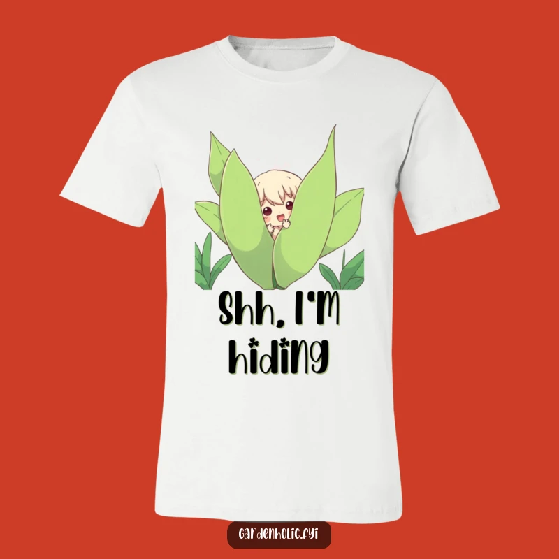 Funny Plant Peeker T-Shirt - Playful Character Hiding, Cute Funny Gift for Plant Enthusiasts