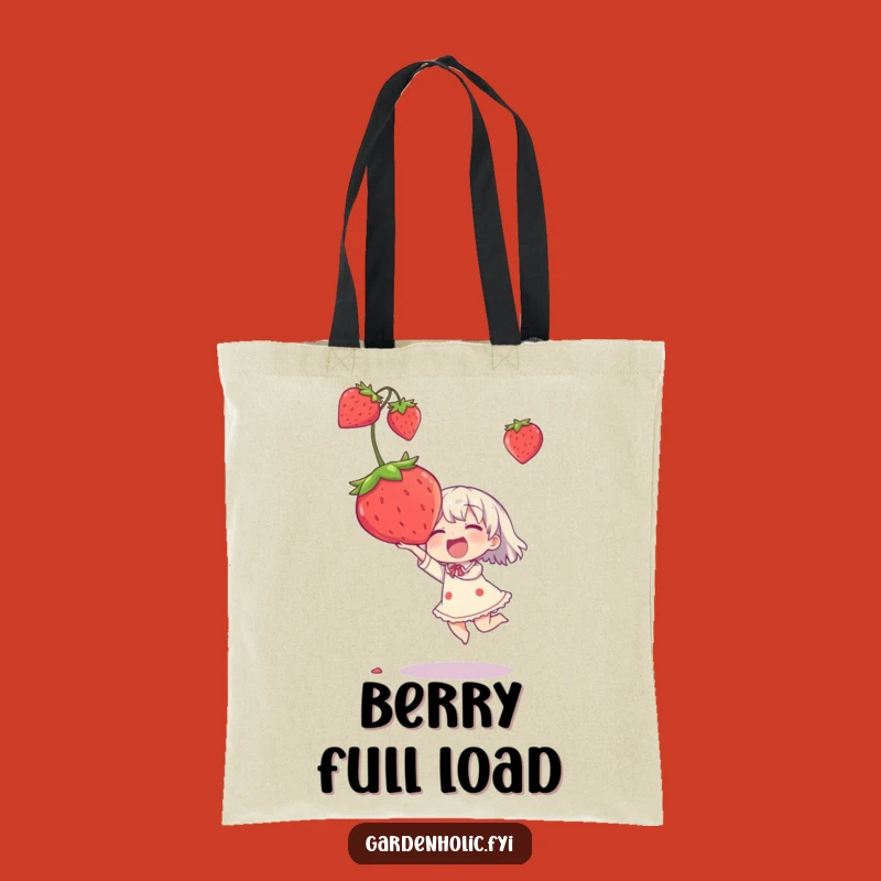 Funny Strawberry Catch Tote Bag - Carry Your Joy with This Fruity Humorous Design!