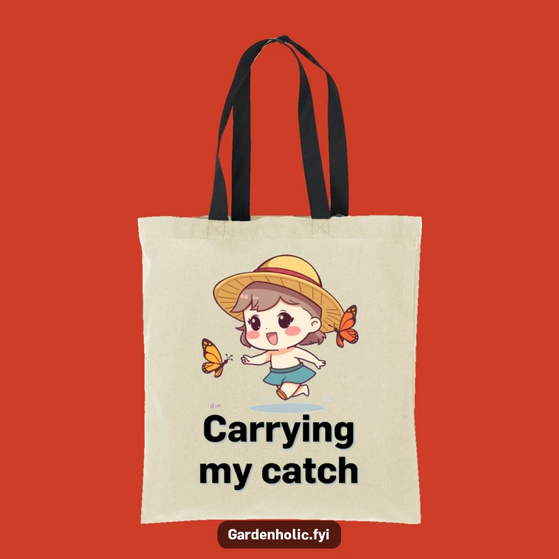 Funny Butterfly Chase Tote Bag - Carry Playful Fun with This Whimsical Design!